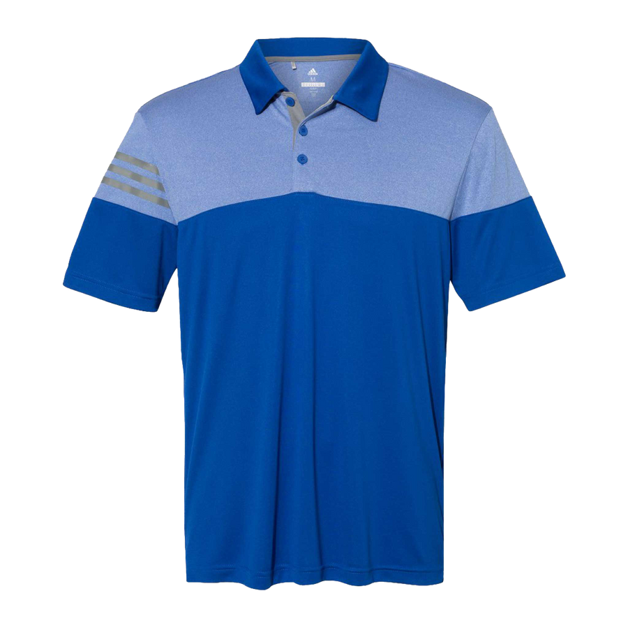 Heather Block 3 Stripe Polo