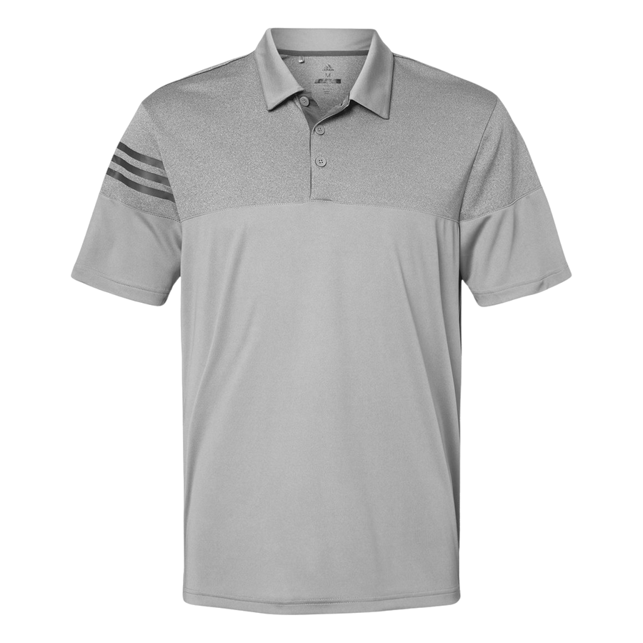 Heather Block 3 Stripe Polo